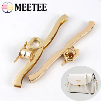 

Meetee 2/5pcs Metal Bags Die-casting Lock Buckle Gold Decorative Snap Locks Clasp for Handbag DIY Luggage Hardware Accessories