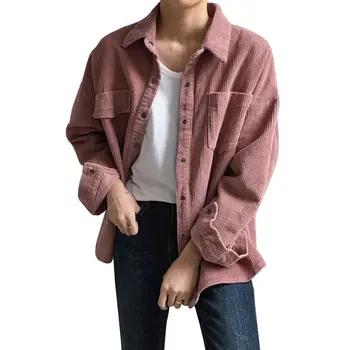 

New Harajuku Corduroy Jackets Women Winter Autumn Coats Plus Size Overcoats Female Big Tops Cute Jackets Solid Color Clothing