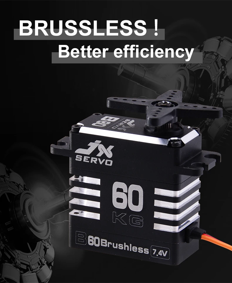 JX B60 60 кг с высоким крутящим моментом, полностью металлический корпус, металлическая шестерня, бесщеточный сервопривод для радиоуправляемой машины, радиоуправляемая модель