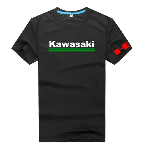 Летние мужские быстросохнущие спортивные футболки Kawasaki с коротким рукавом, мужские быстросохнущие дышащие повседневные футболки, новые мотоциклетные футболки - Цвет: Шампанское