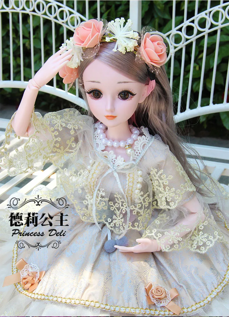 60 см 1/3 BJD кукла с принцессой аксессуары 3D глаза подвижные шарнирные куклы свадебное платье Игрушки для девочек подарок AT36 - Цвет: as picture