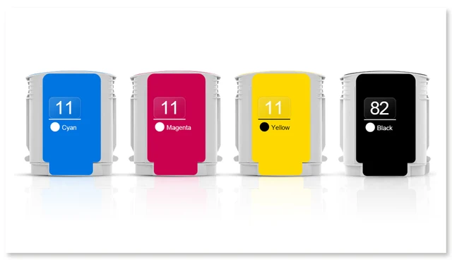 HP Designjet 111、111rプリンター、ch565a、c4836a、c4837a、c4838a 