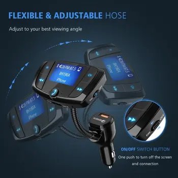 

T39 Car Kit Dual USB Car Charger MP3 Player FM Transmitter Support TF Card/U-Disk AUX Hands-Free Call