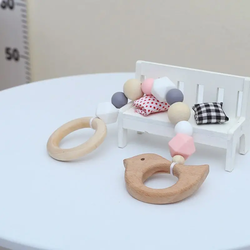 Детский DIY мультфильм соска клип цепи деревянный зубопрорезыватель дети младенцы Подвеска по тематике «тренажерный зал» детский деревянный Прорезыватель