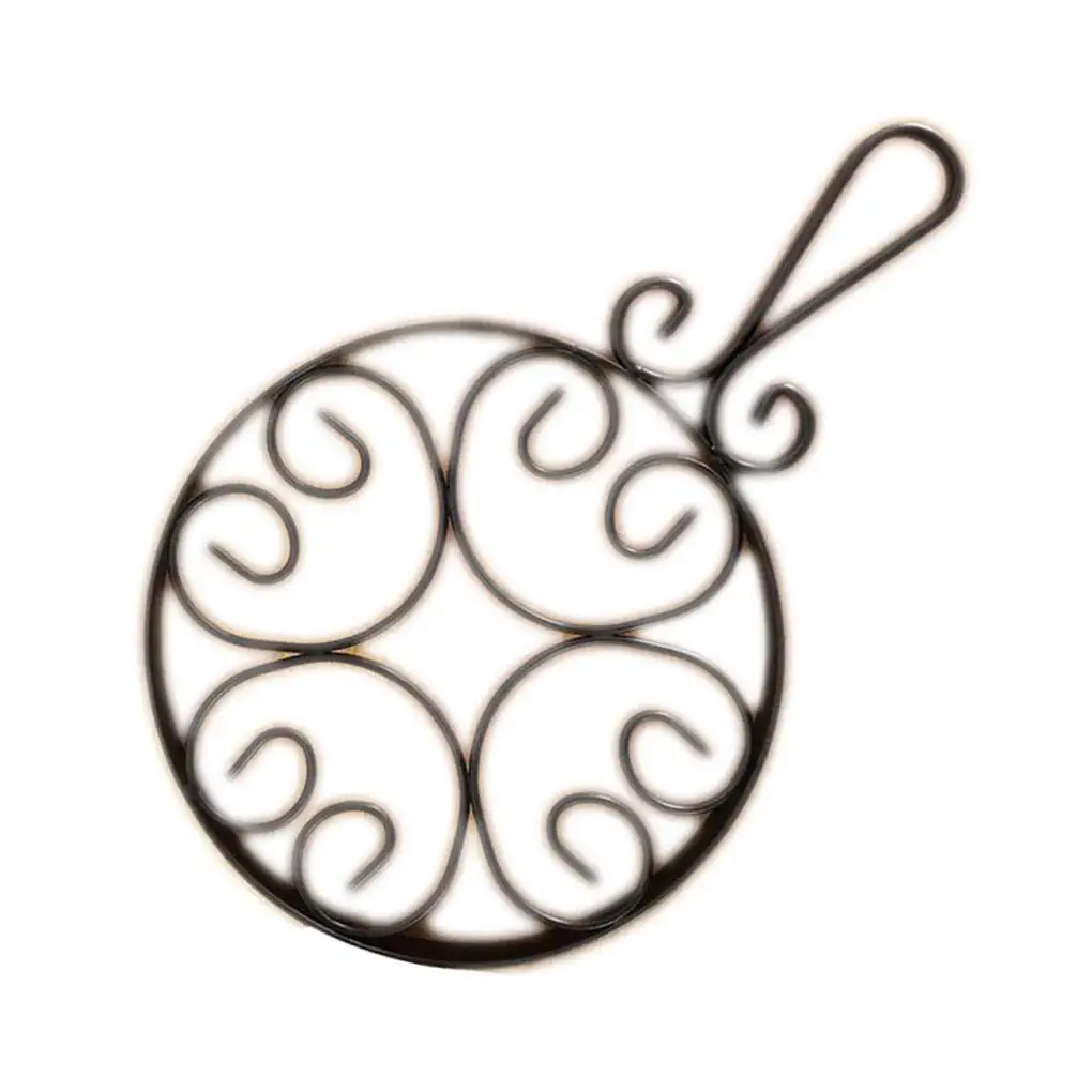 Кованого железа Trivet теплоизоляционный коврик современный обеденный стол колодки кухонный декор для хранения - Цвет: L