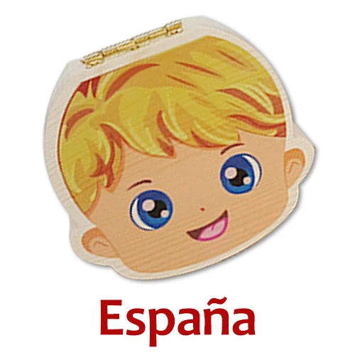 Красочная испанская английская деревянная коробка для хранения зубов, органайзер для хранения молочных зубов, для хранения зубов, для новорожденных, подарки для мальчиков девочек - Цвет: Gold Boy-X