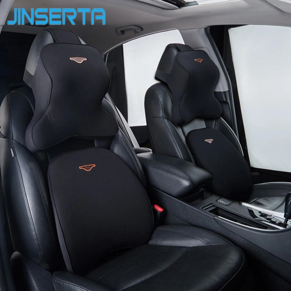 

JINSERTA Magnetic Fiber Car Neck Pillow Auto Seat Back Cushions Headrest Lumbar Support Pillow Comfortable Memory Foam