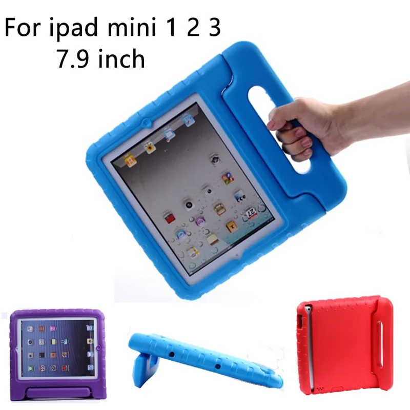

For ipad mini 1 2 3 Case Kids Tablet Protecter Shell shockproof EVA Hand-held Stand Cover for Apple ipad mini 2