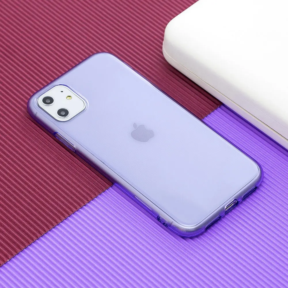 Прозрачный чехол для iPhone 11 Pro Max X XR XS 8 Plus 7 6 6S iPhone11, Ультратонкий силиконовый чехол для телефона, ударопрочный фиолетовый, аксессуары