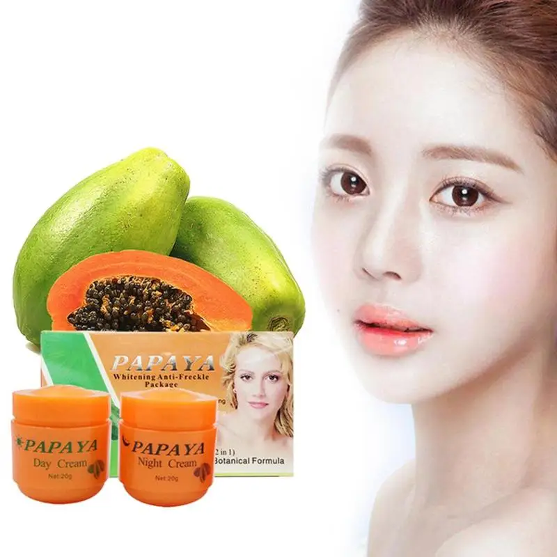 2 Pcs Papaya Face Cream Vitamina C Night/day Cream Anti Freckle Decompose Remove Melanin Dilute Moisturizing Brighten Cream New