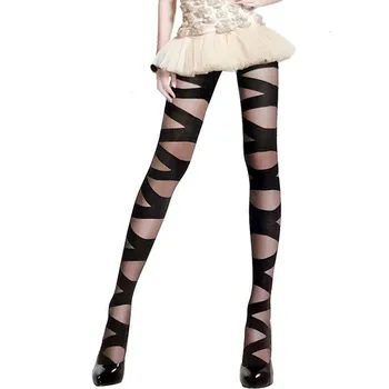 

Sexy Skinny Women Tights Fashion Goth Rocker Cross Bandage Straps Pantyhose Personality street Nights club Tights