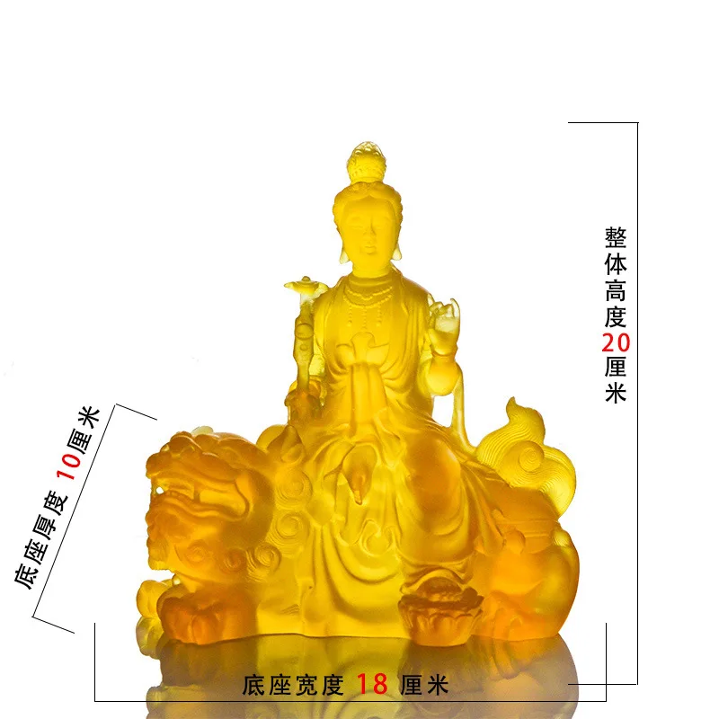 Bodhisattva Manjusri Manjushri resin statues Samantabhadra ornaments buddha figurine to ward off evil spirits lucky peace! 3