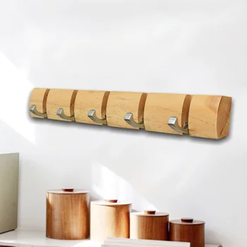 

Nordic Solid Wood Hook Clothes Racks Sitting Room Bathroom Coat Hooks Storage Hat Hooks Style Creative Decor Wall Key Hanger