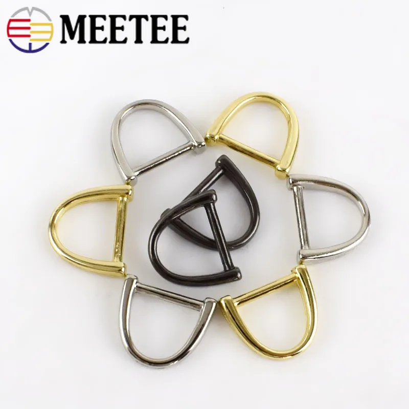 20 шт. Meetee 1 см металлические D пряжки для багажа маленькая застежка-молния для сумки аксессуары фурнитура кожевенное ремесло