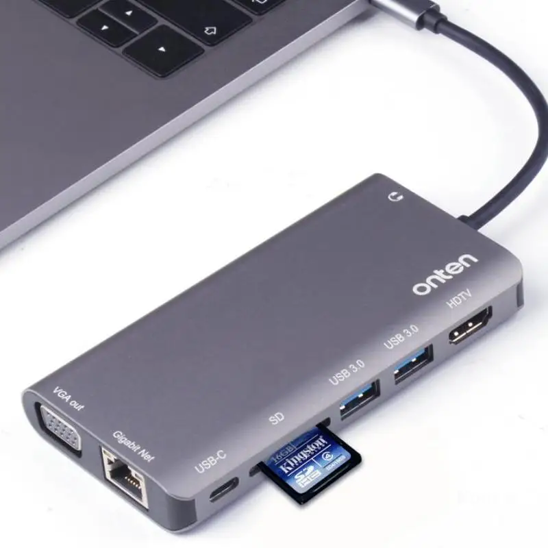8 в 1 USB C к RJ45 Lan 4K HDMI VGA 2 3 0 SD кардридер 5 мм разъем типа концентратор док адаптер для