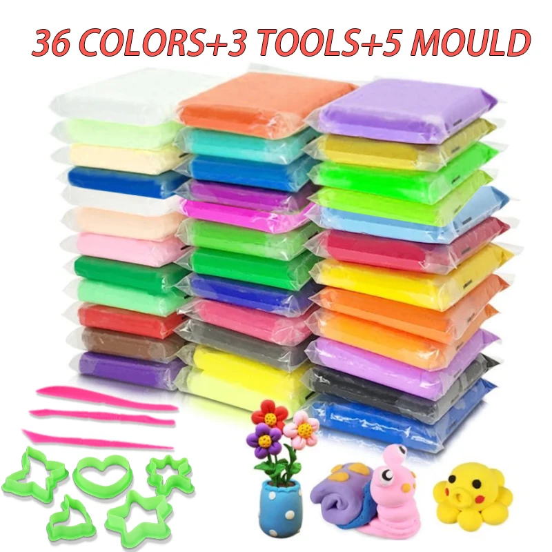 36 Warna Set Mainan Tanah Liat Diy Dengan Alat Belajar Ringan Mainan Langsung Untuk Anak Anak Seni Kuku Tangan Plastisin Permainan Pendidikan Tanah Liat Aman Pemodelan Tanah Liat Aliexpress