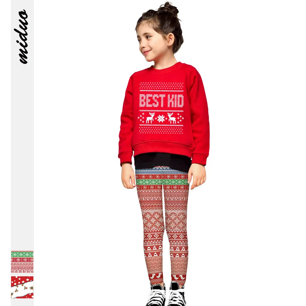 

2020 New Christmas Digital Printed Kids Pants European and American Sports Children's Pants Girls' Leggings