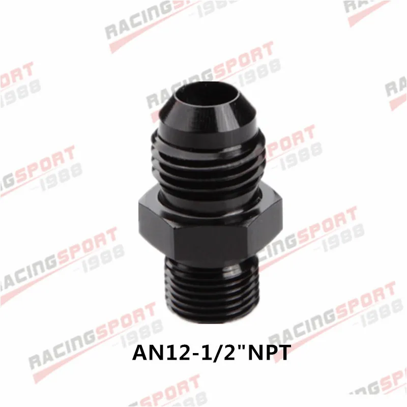 BLACK AN3 AN4 AN6 AN8 AN10 AN12 к NPT прямой топливный шланг адаптер Труба резьба фитинг - Цвет: BLACK