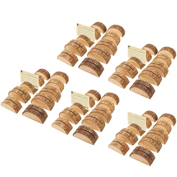 

50Pcs Wooden Table Number Holders Wooden Place Card Holder Wooden Wedding Card Holder for Home Birthday Party Decoration
