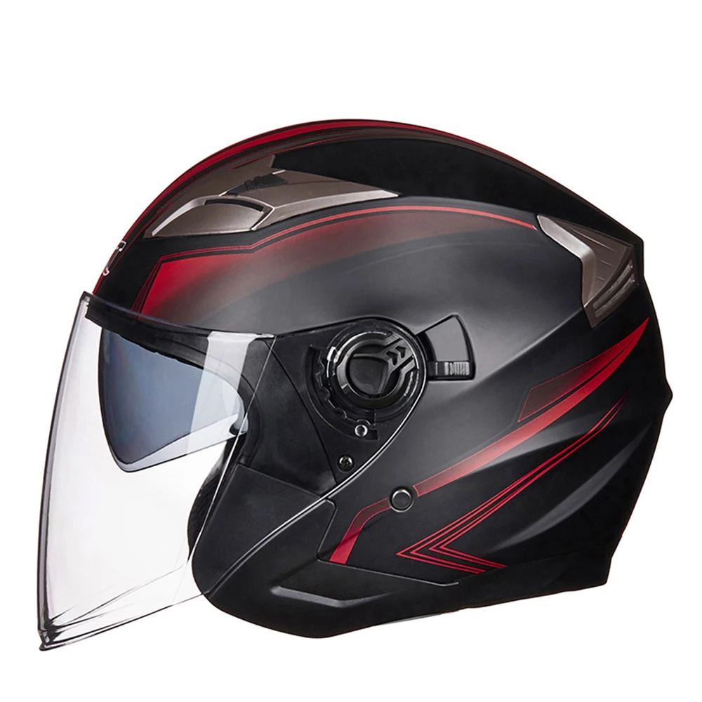 New arrival 1 PCS Motorhelm Half Gezicht ABS Motorhelm Elektrische Veiligheid Dubbele Lens Helm voor Vrouwen/Mannen