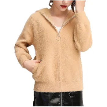 

Fashion Jacket Woman Long Sleeve Hooded Autumn Female Coat Zipper Up Solid Ladies Outwear Casaco Feminino Korean Veste Femme