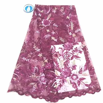 

African Swiss Cotton Lace Fabric Latest High Quality Embroidered For Dress Nigerian Tulle Lace Fabric With sequins FD1218