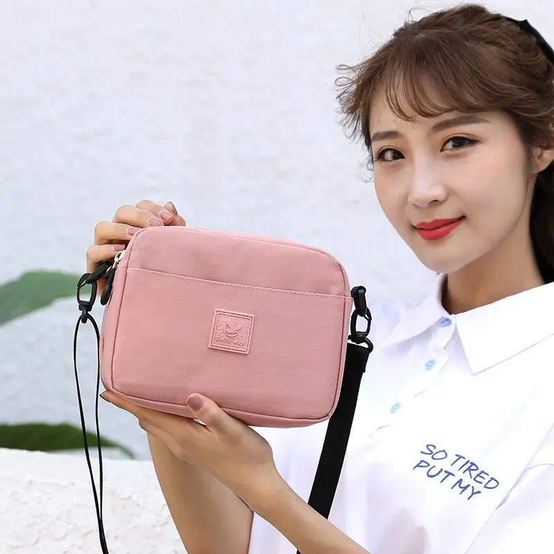 

Mini Shoulder Handbags Crossbody Bags Purse Clutch Phone Wallet Solid Color Simple Style Nylon Crossbody Stylish Tote for Ladies