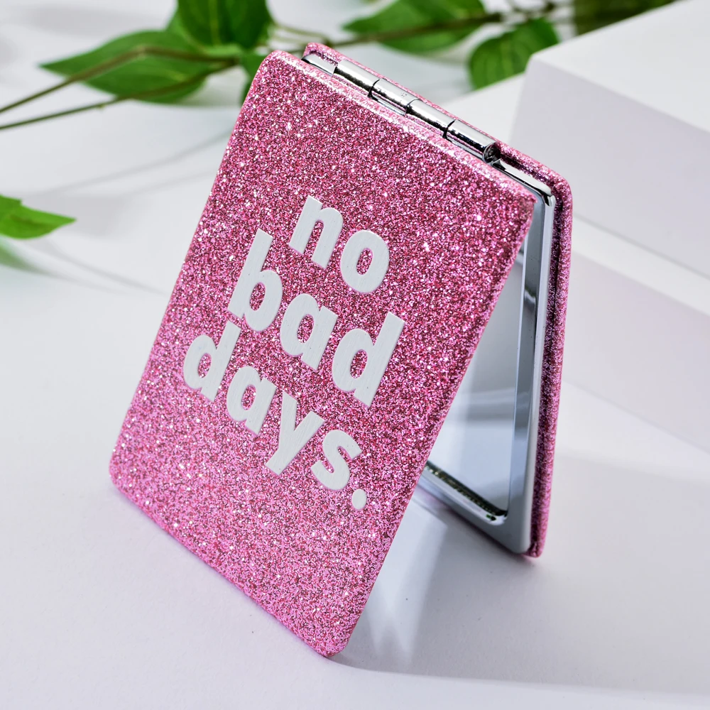 Vicney Брендовое розовое портативное квадратное двухстороннее складное мини компактное карманное симпатичное зеркало для макияжа туристическое зеркало подарок для женщин и девушек