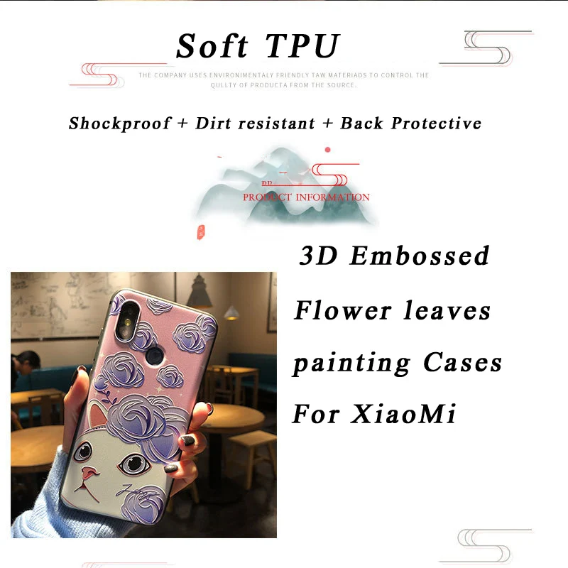 Мягкий чехол из ТПУ с 3D тиснением в виде животных для XiaoMi Mi 9 8 Mi8 SE Mix 3 2S 6X mi 9SE se