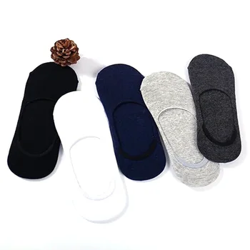 

Men's Solid Short Socks Invisible Cotton Business Man Fashion Boat Socks Shallow Slip Silicone Calcetines Invisibles Hombre Sock