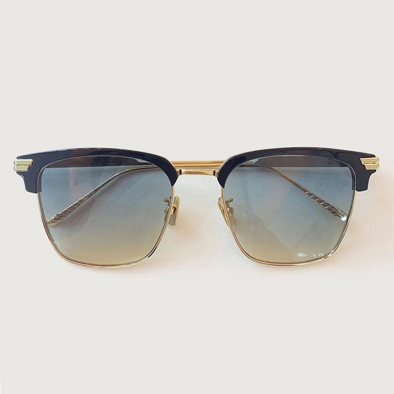 No.4 Sunglasses Классические полуметаллические солнцезащитные очки для мужчин, фирменный дизайн, без оправы, оправа, роскошные солнцезащитные очки, UV400, Gafas Oculos De Sol - Цвет линз: No.4 Sunglasses