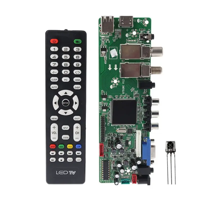 DVB-S2 DVB-T2 DVB-C цифровой сигнал ATV клен драйвер ЖК-дисплей дистанционного Управление доска пусковое устройство Универсальный двойной USB Медиа-QT526C V1.1 T. S5