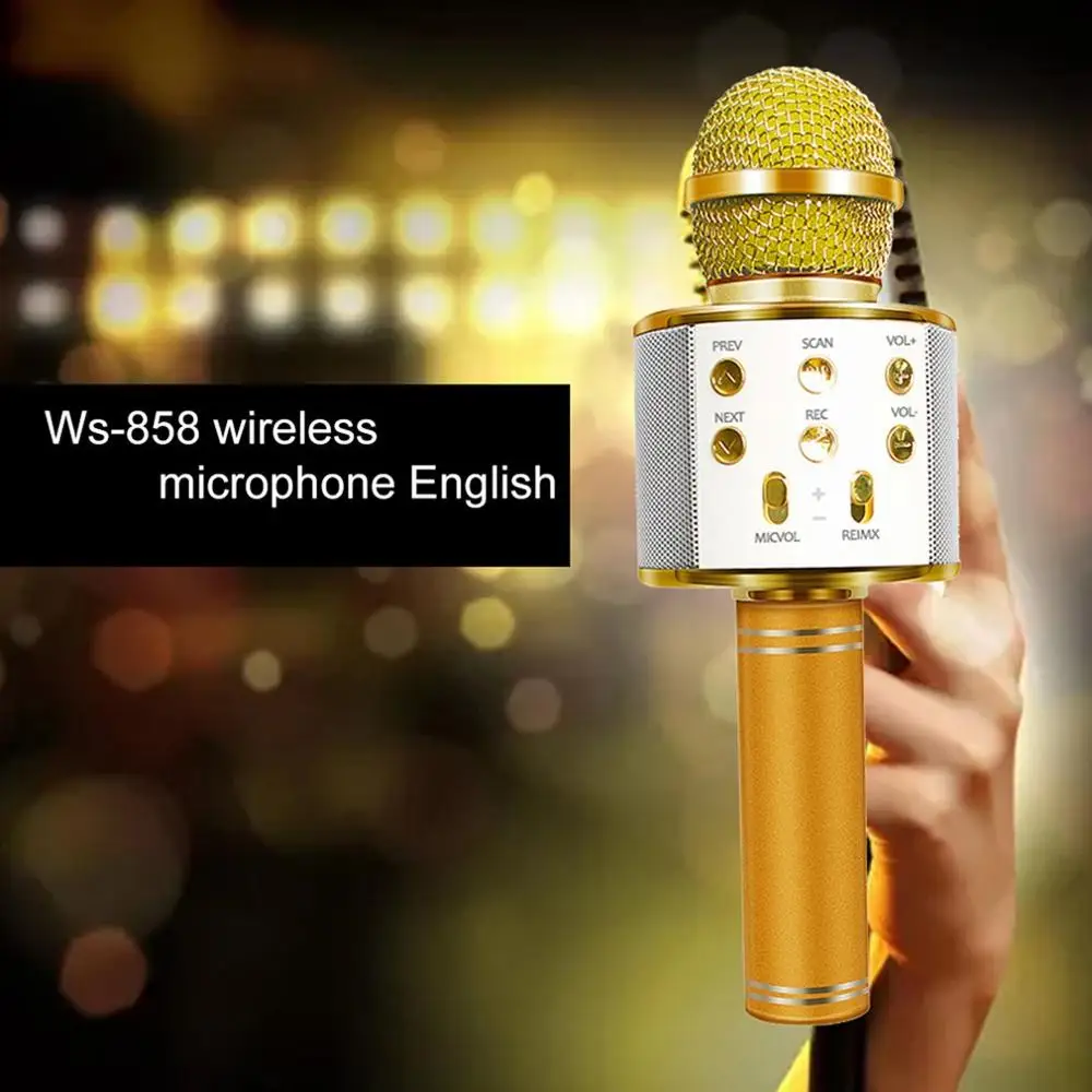 Профессиональный WS-858 ручной KTV микрофон Портативный беспроводной караоке домашний микрофон динамик плеер микрофоны
