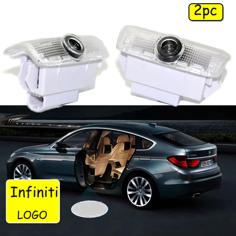 Двери автомобиля приветствующий проектор светодиодный свет для Infiniti FX/G/M/EX серия и Q50 Q60 Q70, QX50 QX56 QX70 QX80 логотип свет лампа призрак