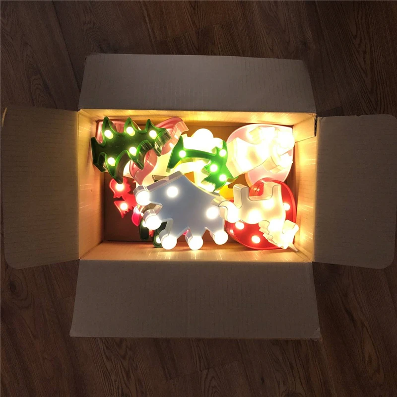 Мультяшные ночники Единорог/Фламинго/Кактус/ананас/Облако/звезда/ракушка/Сердце