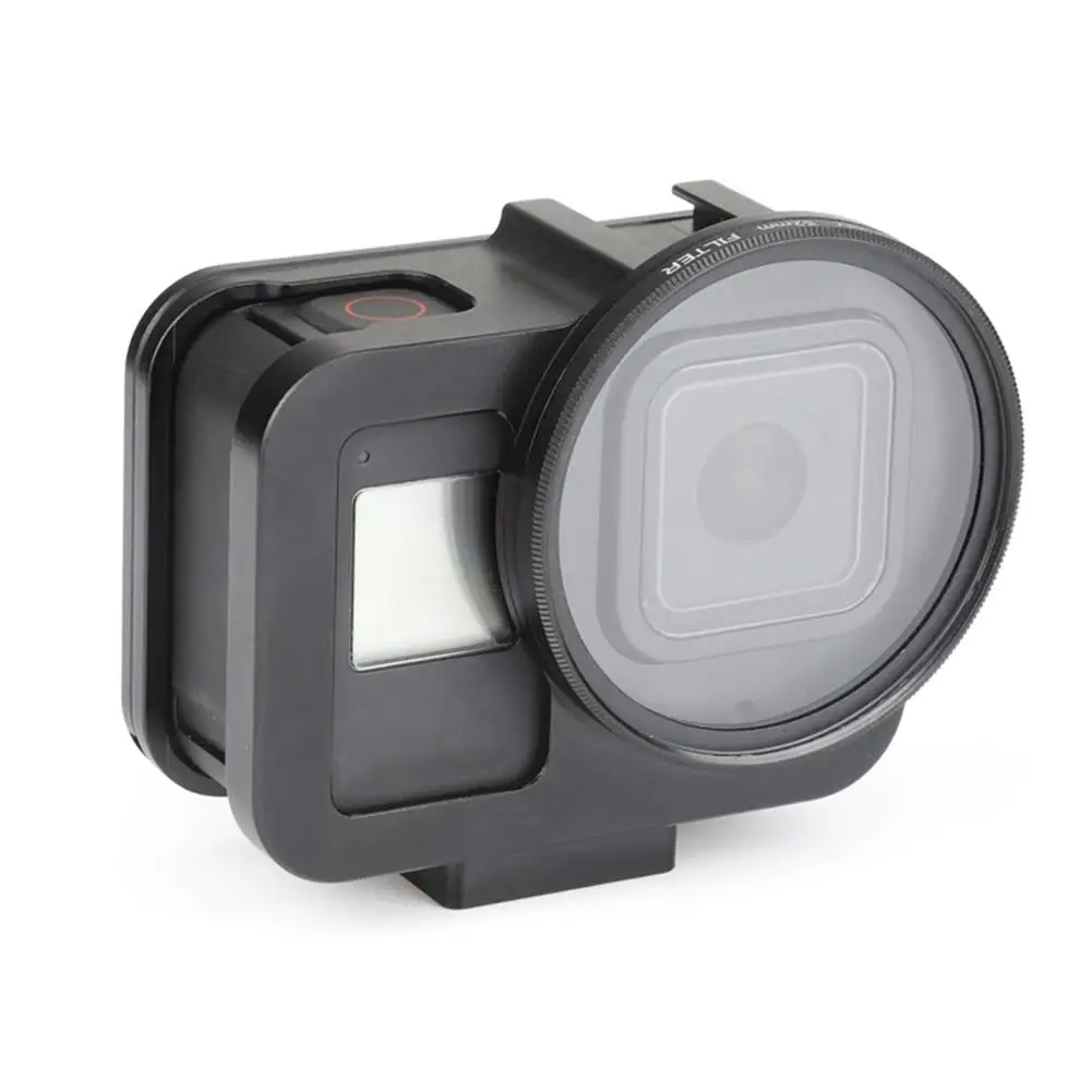 Black Color Для GoPro8 алюминиевая рамка металлическая клетка для собаки защитный чехол VLOG комплект для стрельбы аксессуары для спортивной камеры - Цвет: Black Color