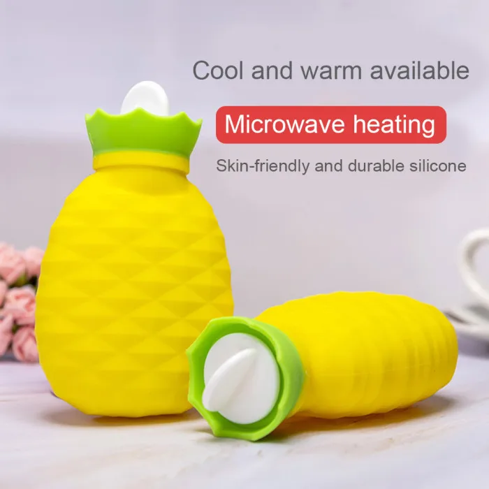 Pineapple Shape Silicone Hot Water Bottle Hand Warmer Winter Warming Bag 200ml HFing