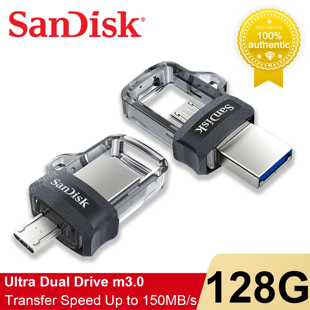 SanDisk OTG M3.0 128GB 64GB 32GB 16GB Ultra Dual USB 3.0 Flash Drive 150MBs Lot 