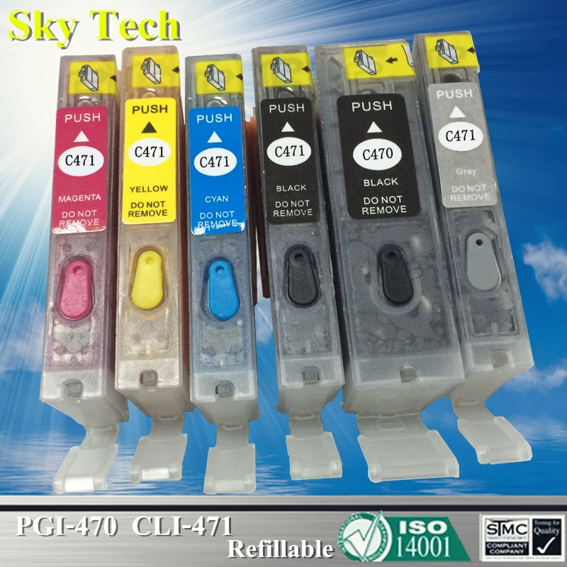 

[With ARC] Refillable Ink cartridge For PGI470 CLI471 , For Canon Pixma MG5740/MG6840/MG7740/TS5040/TS6040/TS8040/TS9040