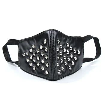 

Europe and the United States Sells Leather Mask Punk Rock Club Stage Performance Rivet Mask Factory Direct Cross-Border Supply