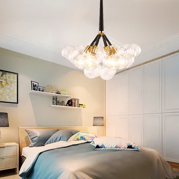 

Post-modern LED pendant lights creative living room hanging lamp Glass ball Nordic style fixtures bedroom suspended lamps