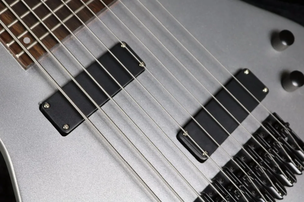 10 Strings Electric Bass Guitar Metal Gray Color Black Hardware Free Shipping Cost