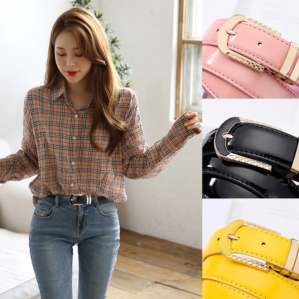 Модные женские кожаные повседневные ремни с пряжкой Модные Винтажные регулируемые пояса для леди джинсы пояс с украшением