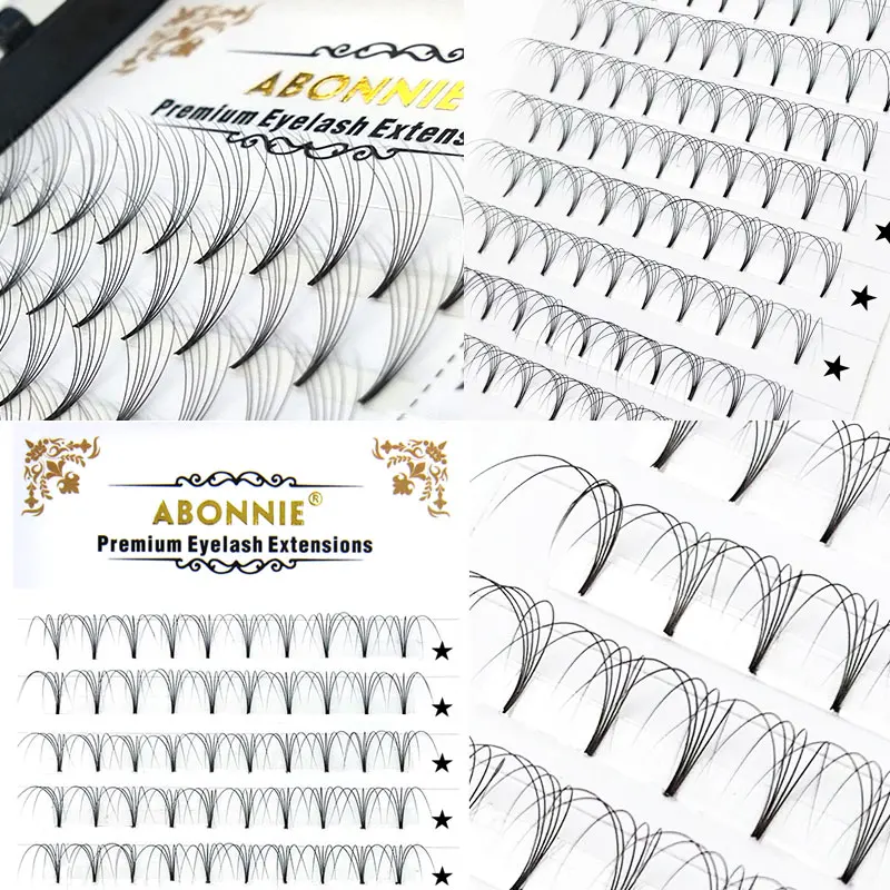 Abonnie 0,05 3d/4d/5d/6d/7d/10d короткие Стволовые предварительно сделанные русские объемные ресницы норковые Индивидуальные ресницы готовые вееры накладные ресницы