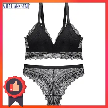 

Lingerie Feminina Wire Free Sexy Bra and Panty Set Underwear Women Set Lace Thongs Ensemble Lingerie Femme Undewear & Sleepwears