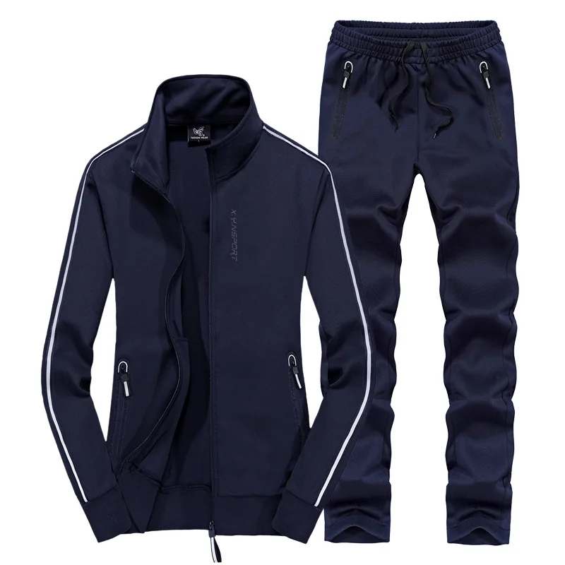 L-8XL Men Training Sportswear Running Tracksuit Man Men Sport Tracksuits Outwear Set 2 pieces Sportswear Sweat Warm Suit Men