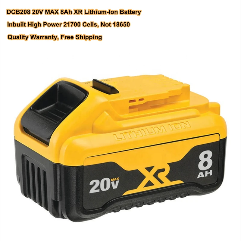 New 20V MAX 8.0Ah XR Lithium Ion Battery Pack DCB208 for Dewalt 20 Volt Cordless Power Tools Drills Free Shipping | Электроника