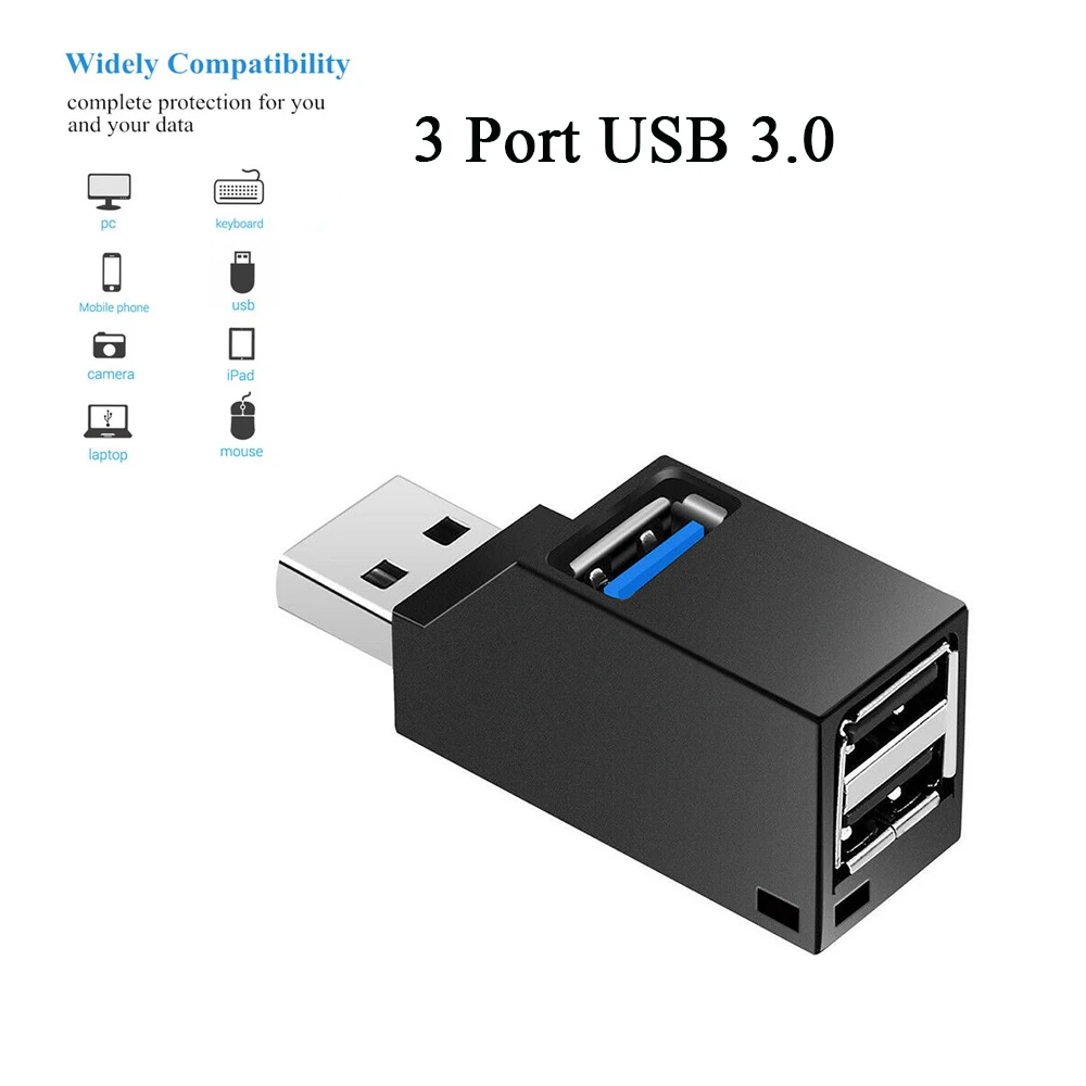 

USB 3.0 Hub Multi USB 3.0 Hi-Speed 5Gbps 3 port USB Splitter Hub Box U Card Reader All-in-One for PC Laptop Computer Accessories