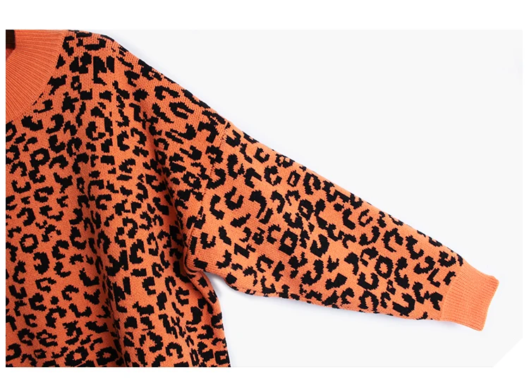 [EAM] юбка средней длины Леопардовый вязаный костюм из двух частей новая водолазка с длинным рукавом Женская мода весна осень 19A-a425