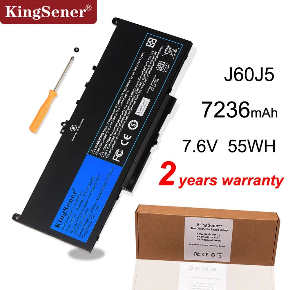 Kingsener New J60j5 Replacement Laptop Battery For Dell Latitude E7270 E7470 J60j5 R1v85 Mc34y 242wd 7 6v 55wh Laptop Batteries Aliexpress